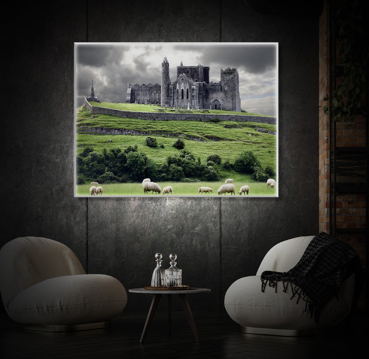 " Rock Of Cashel Ireland Art" LED Leuchtbild