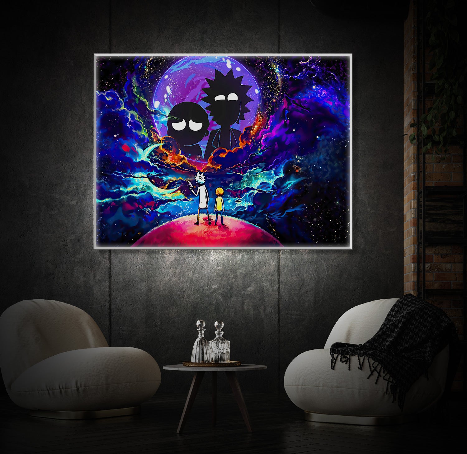 "  Anime Rick and Morty Cartoon" LED Leuchtbild