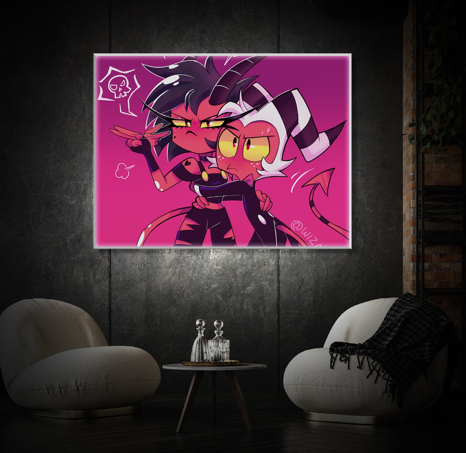 " Anime Millie Helluva Boss" LED Leuchtbild