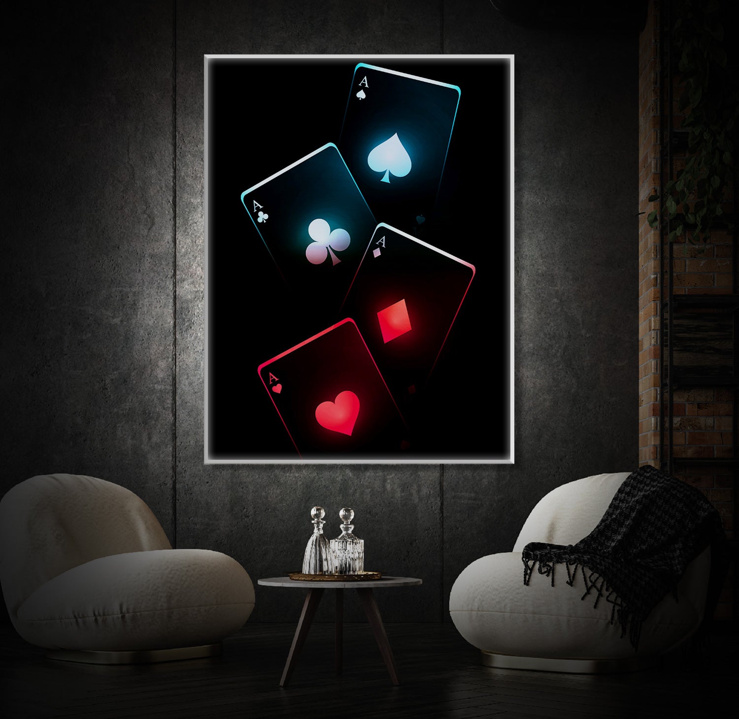 " Card Game" LED Leuchtbild