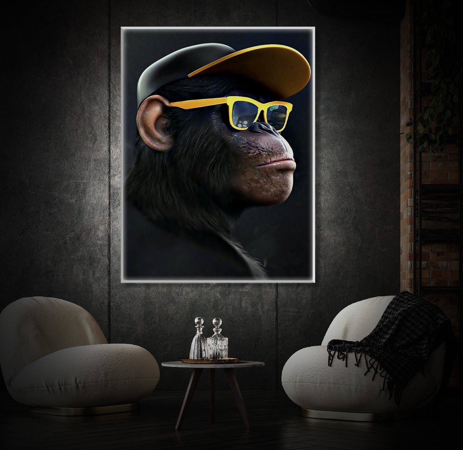 " Monkey Sonnenbrille" LED Leuchtbild