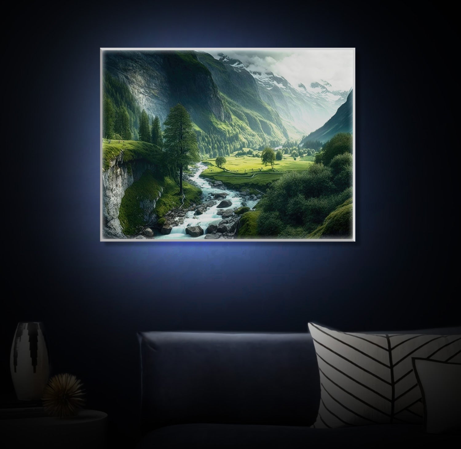 " Wald Berge Natur " LED Leuchtbild