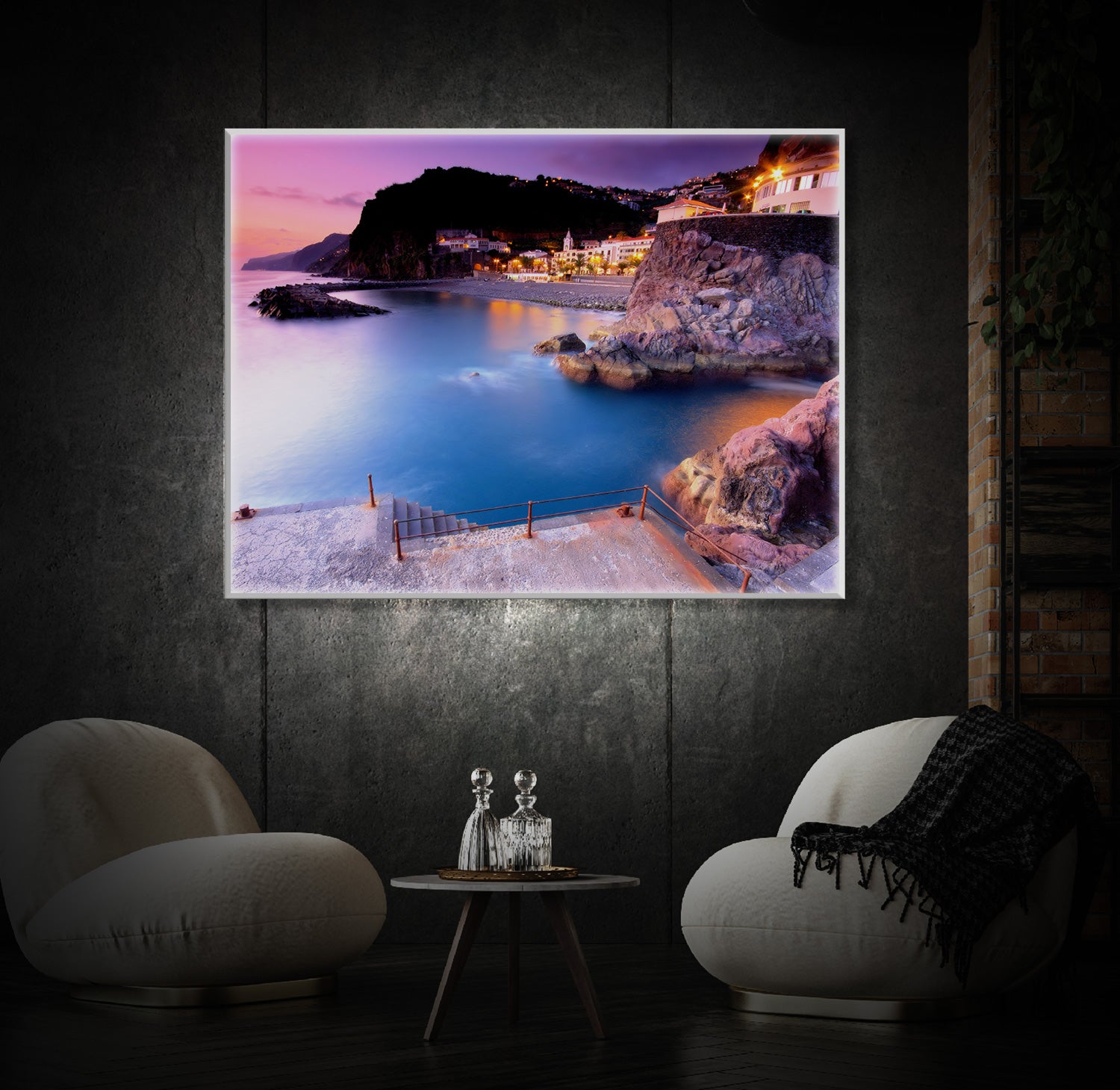 " Ponta Do Sol Sunset Madeira Art" LED Leuchtbild