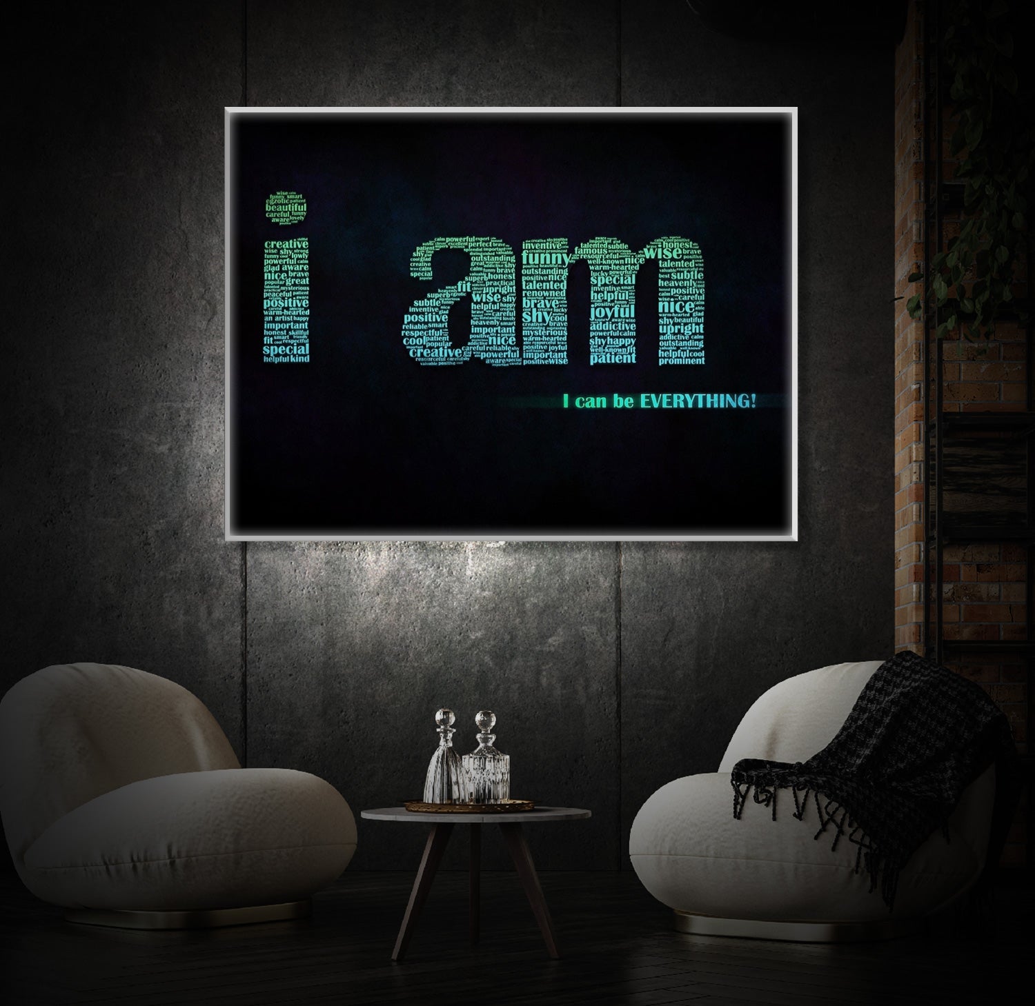 " I am " LED Leuchtbild
