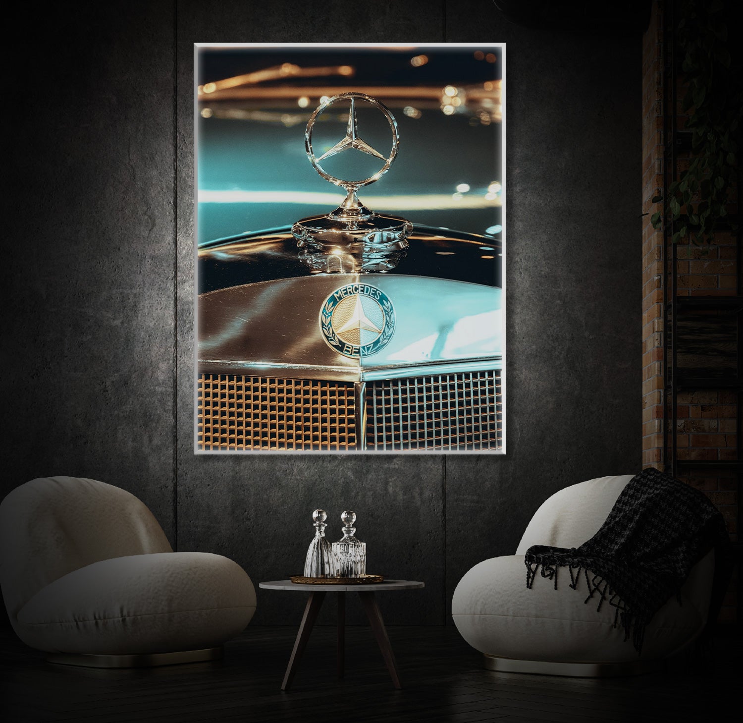 " Mercedes Oldtimer" LED Leuchtbild