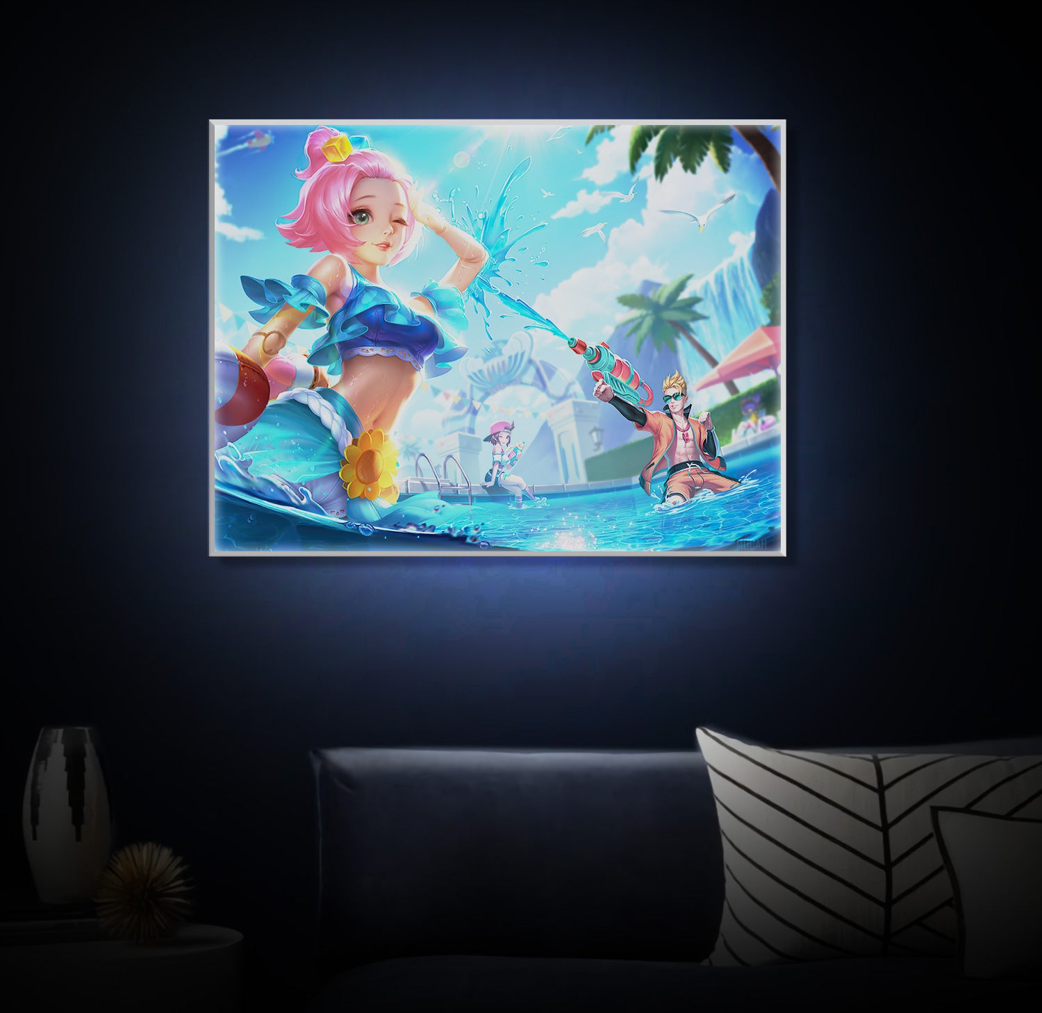 " Anime Angela Summer" LED Leuchtbild