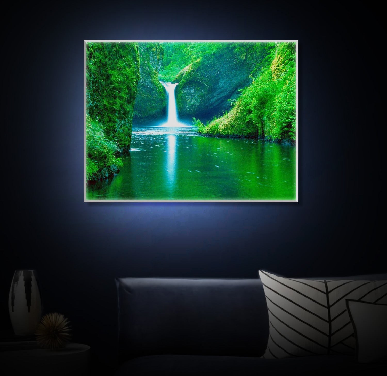 " Fluss Natur" LED Leuchtbild