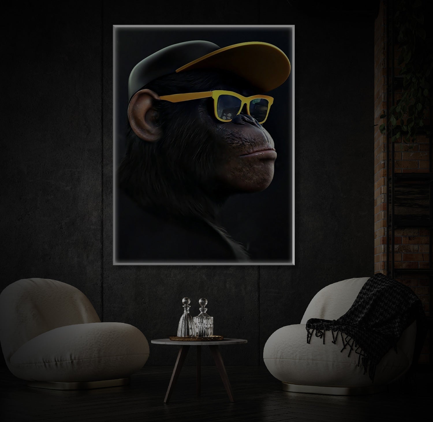 " Monkey Sonnenbrille" LED Leuchtbild