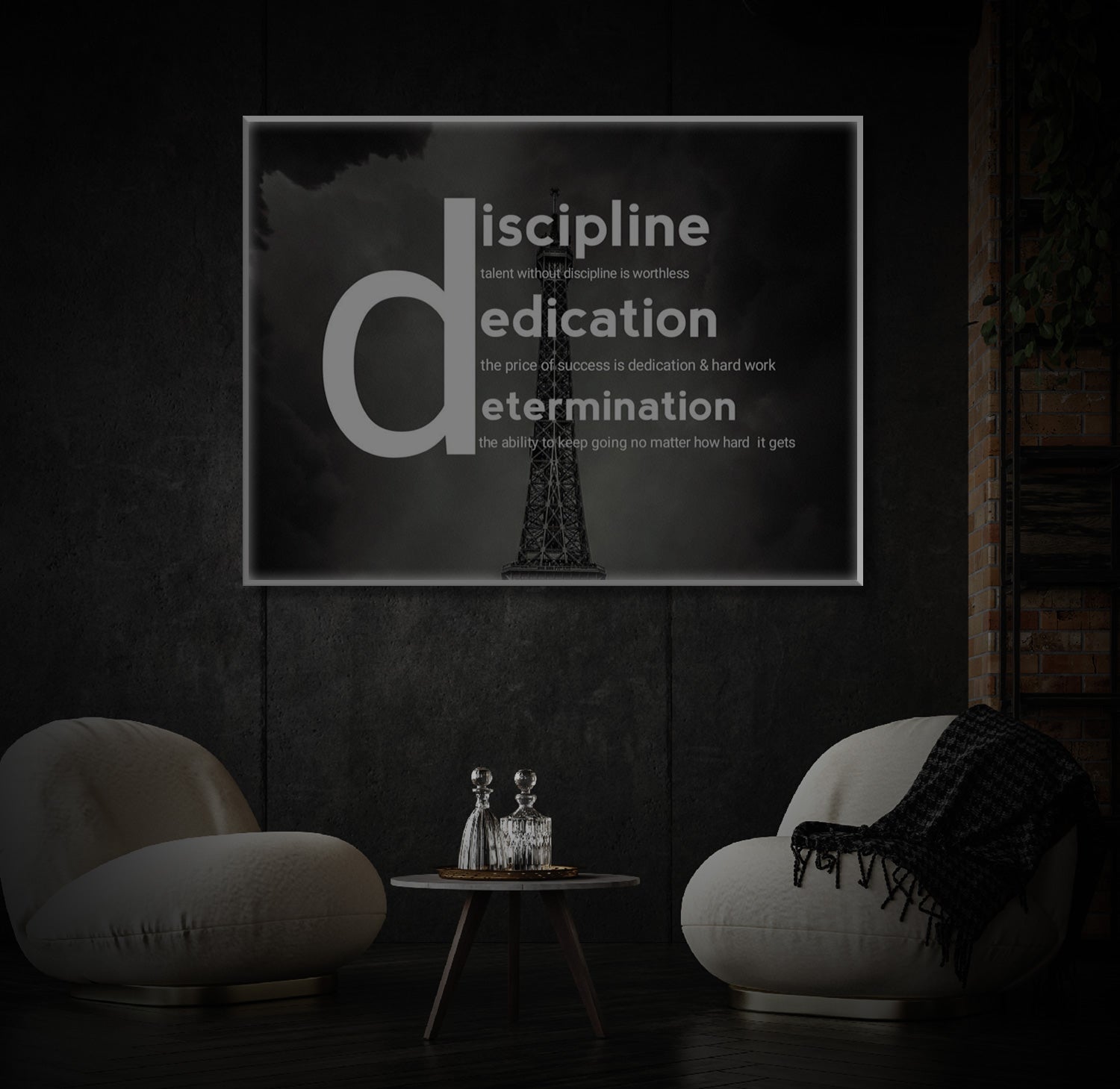 " Discipline " LED Leuchtbild