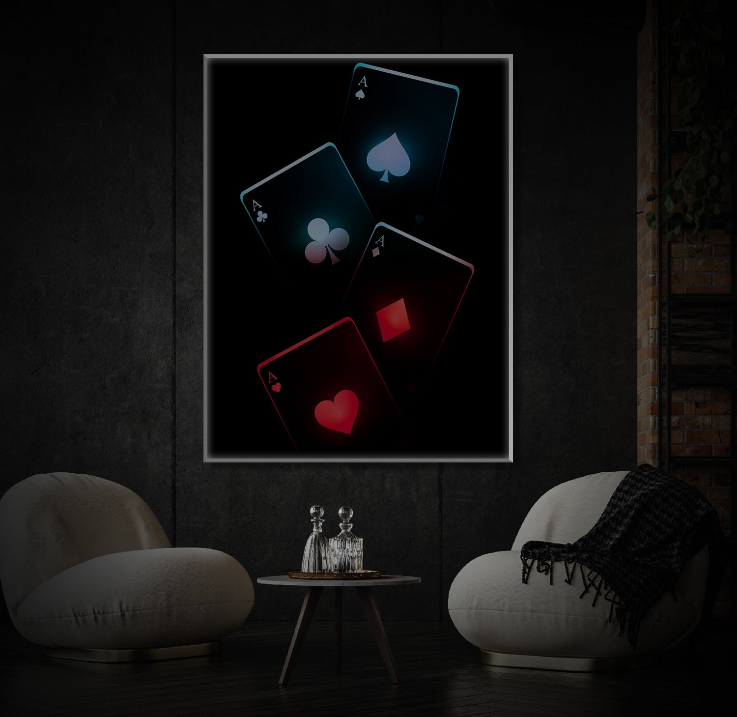 " Card Game" LED Leuchtbild