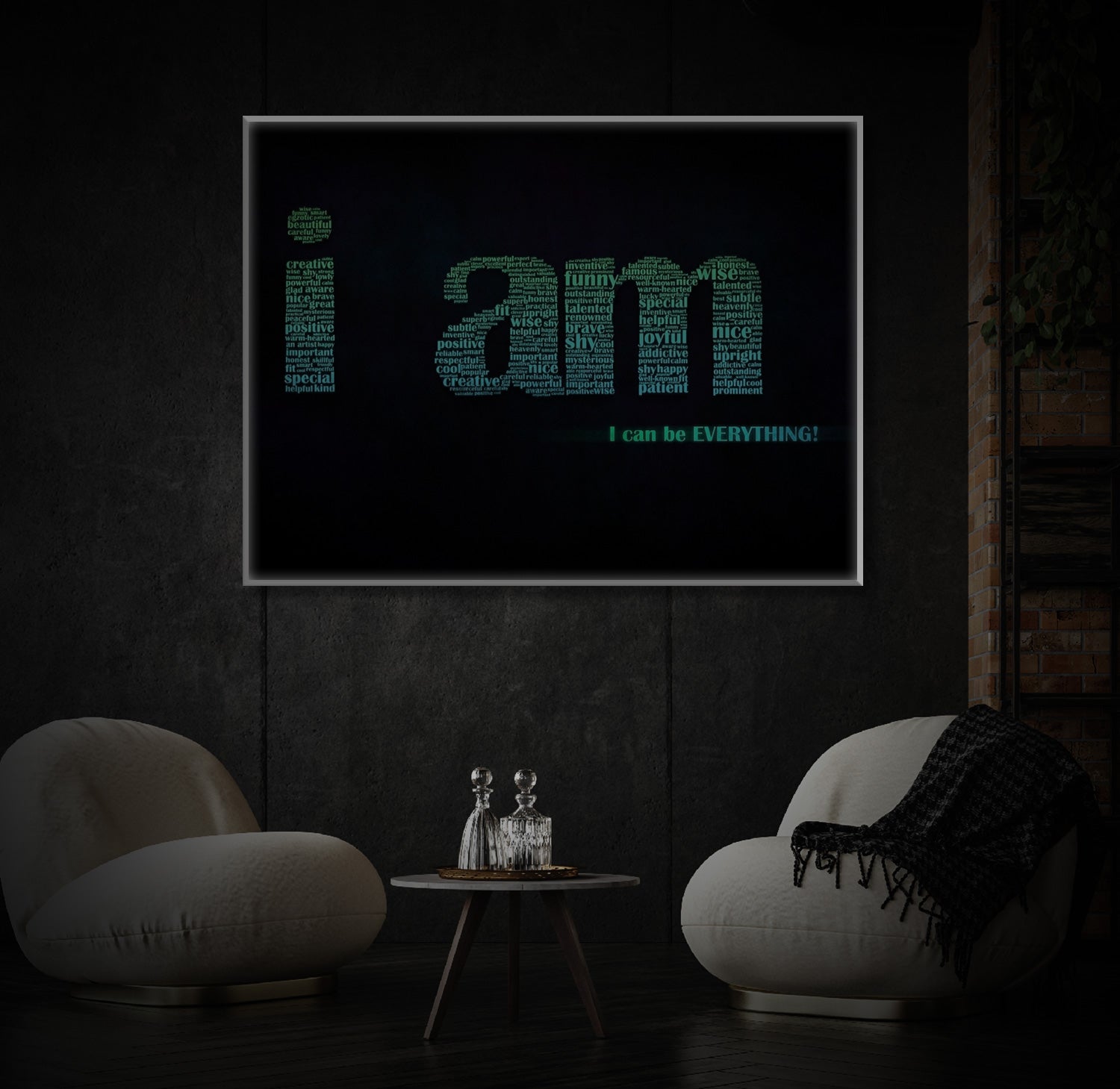 " I am " LED Leuchtbild