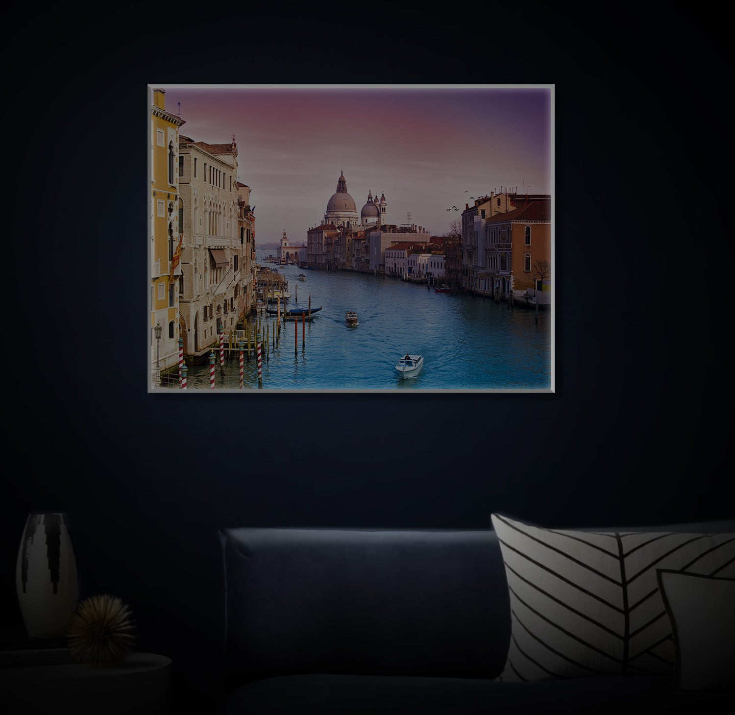 " Venice Italy Grand Canal Architecture Art" LED Leuchtbild