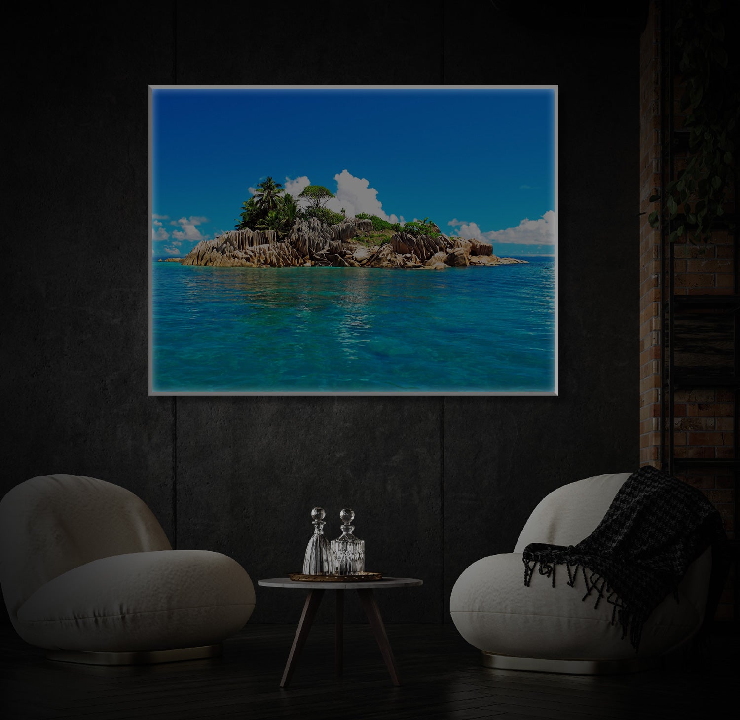 " Pierre Island Seychelles Art" LED Leuchtbild