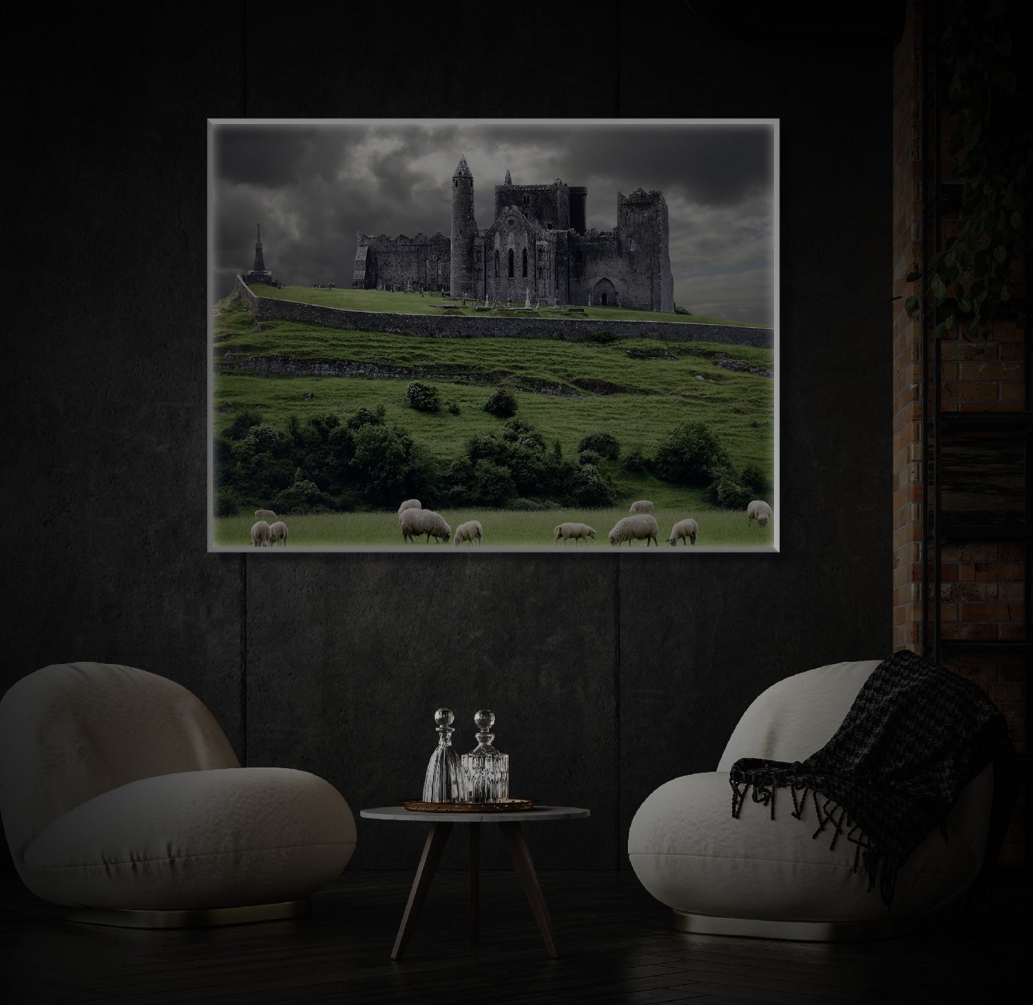 " Rock Of Cashel Ireland Art" LED Leuchtbild