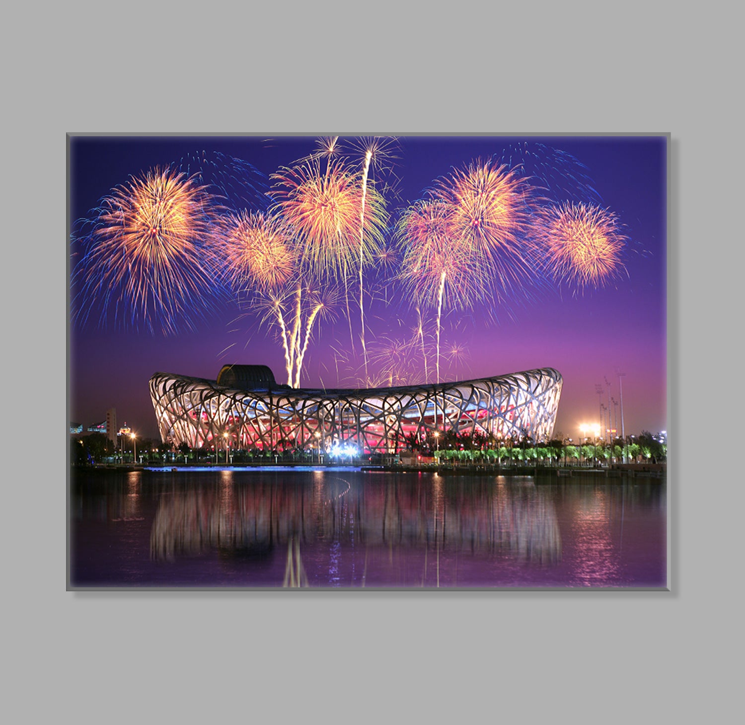 " Birds Nest Beijing National Stadium Fireworks China Art" LED Leuchtbild