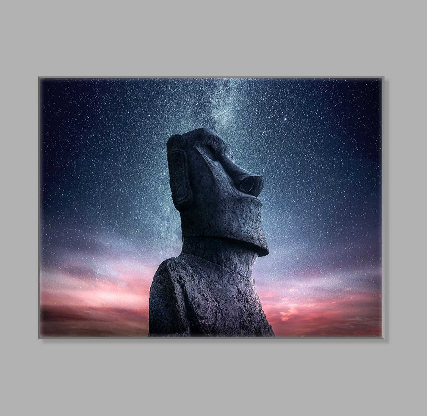 "Moai Statue Island" LED Leuchtbild