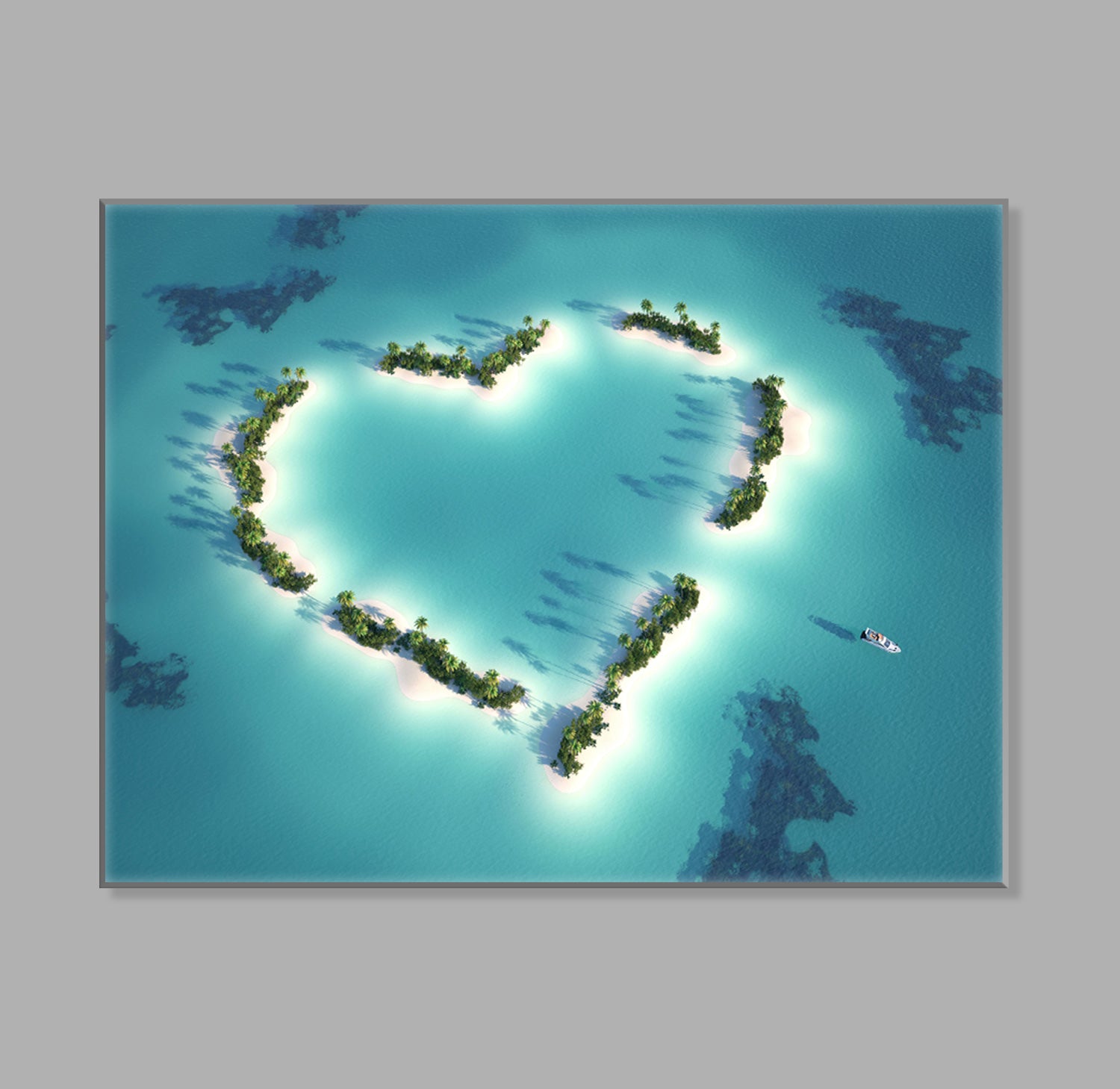 " Heart Island Love Heart Art" LED Leuchtbild
